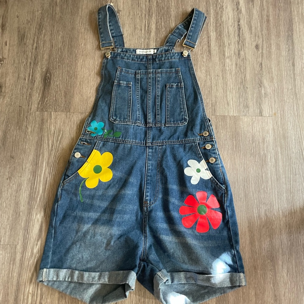 MISSLOOK Blue Floral Women Jeans Overalls